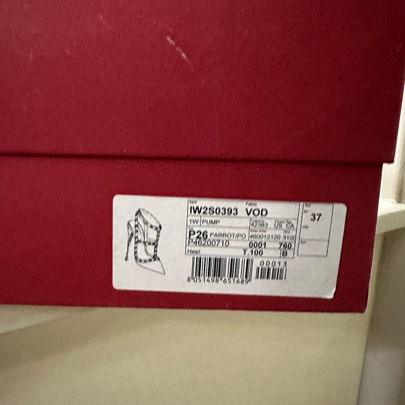 VALENTINO Rockstud Accents Leather Gold Stud T-strap Bright Blue Pump Heel 37 - Picture 12 of 15